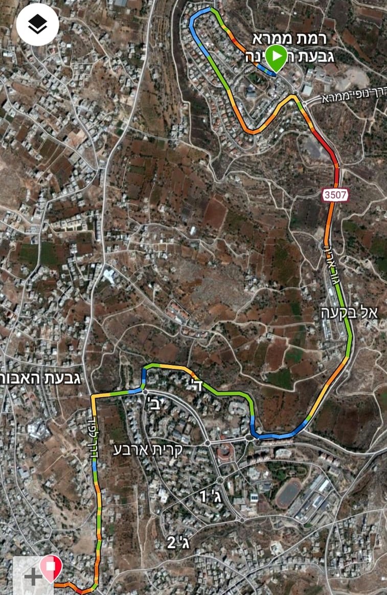 מרוץ עיר האבות בחברון- מפת מסלול 5 קמ